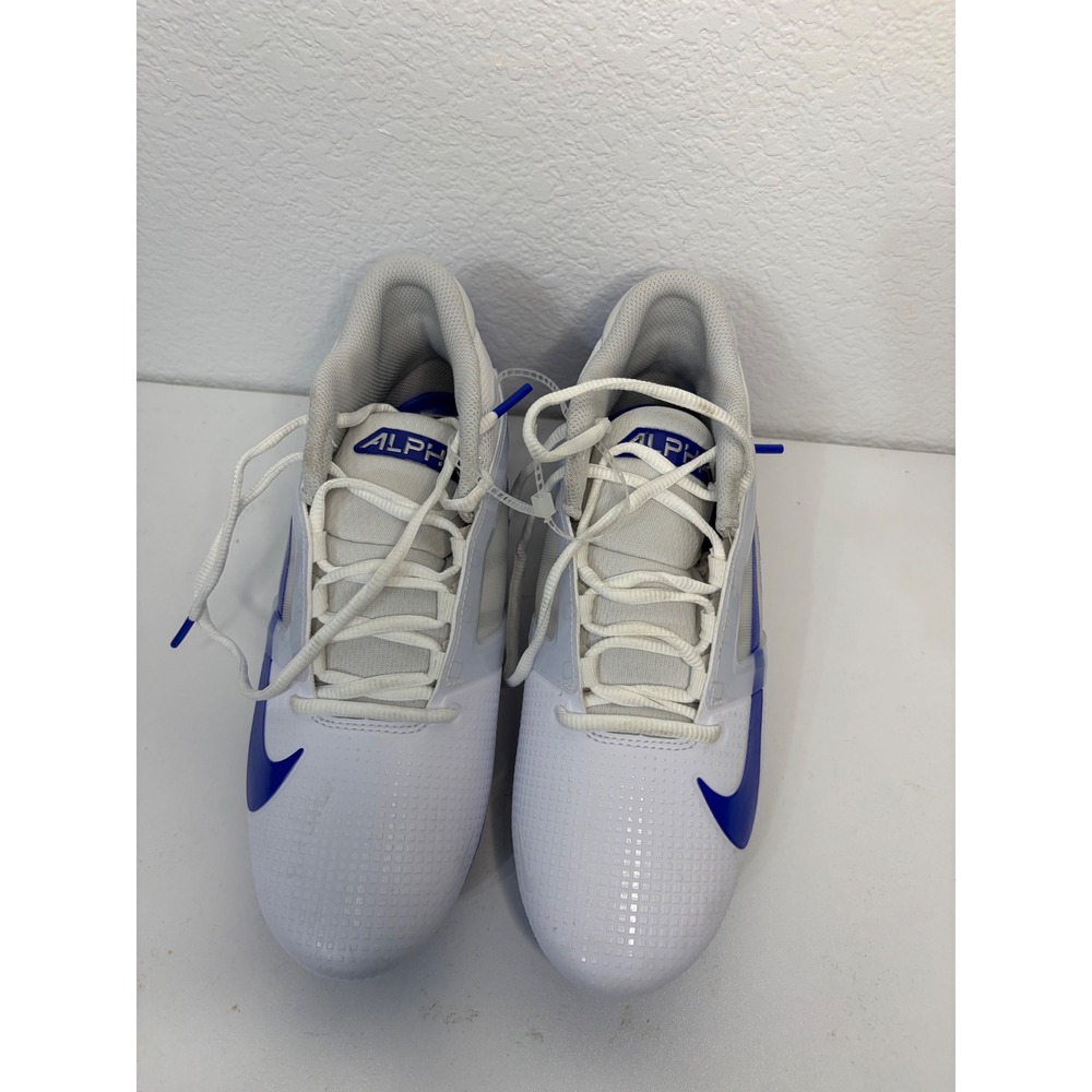 Nike Alpha Menace 4 Pro Football Cleats White Royal Blue Mens 7.5